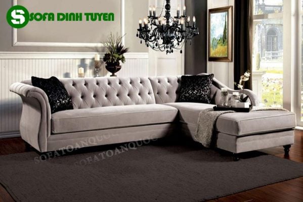 Màu sắc đẹp, tinh tế, sang trọng và đẳng cấp của mẫu sofa bọc vải phong cách tân cổ điển