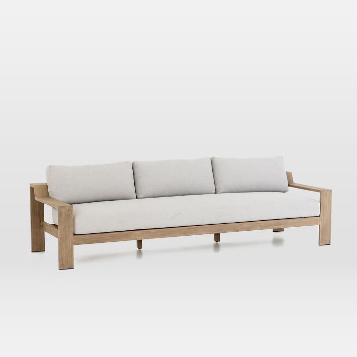 Ghế sofa văng gỗ bọc đệm dài 2m6 màu xám mã SFG08