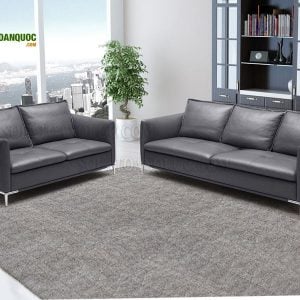 Ghế sofa văng da màu xám tro SFD050