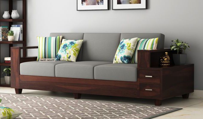 ghế sofa gỗ đệm óc chó tinh tế