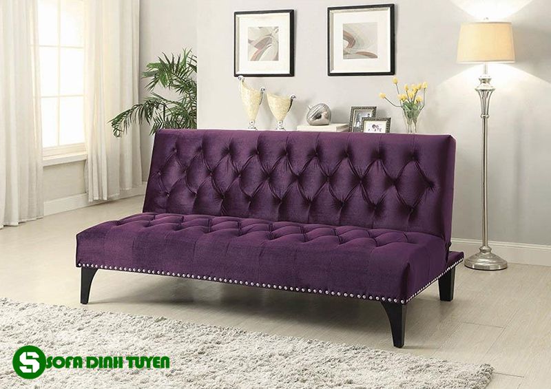 ghế sofa nhung màu tím