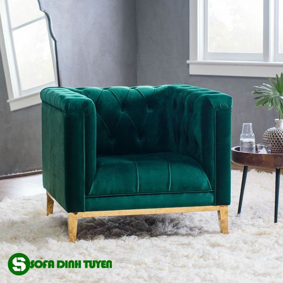 ghế sofa đơn sử dụng bọc vải nhung