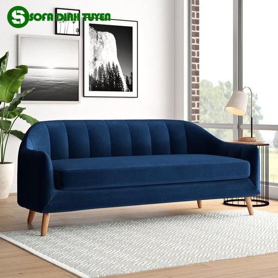 ghế sofa văng màu xanh dương