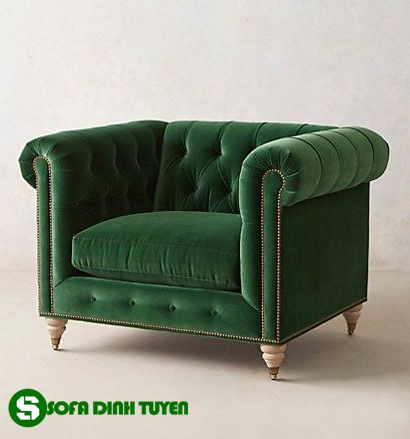 ghế sofa màu xanh lá cây dạng sofa đơn
