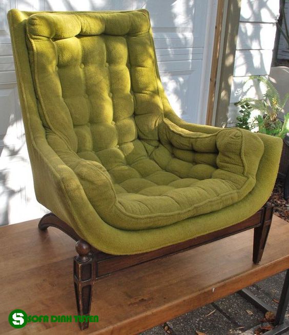 ghế sofa màu xanh rêu dạng sofa đơn