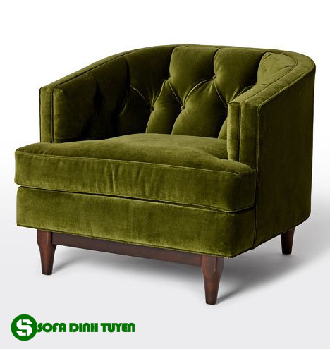 ghế sofa đơn phòng ngủ màu xanh rêu