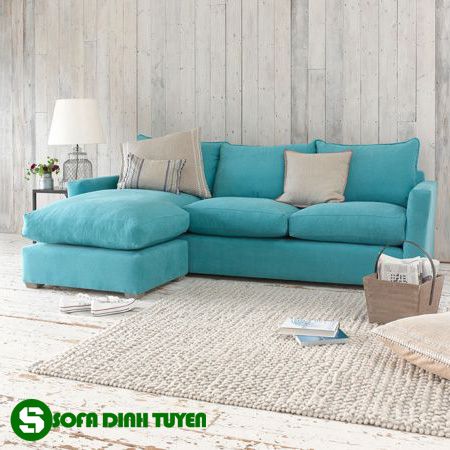 sofa màu xanh ngọc góc trái