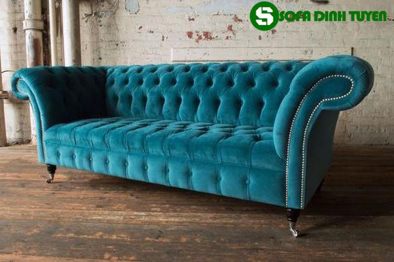sofa xanh ngọc tân cổ điển