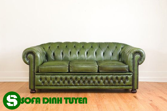 ghế sofa da công nghiệp màu xanh rêu
