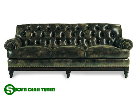 ghế sofa màu xanh rêu bọc da