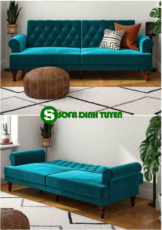 Sofa giường biến tấu qua lại giữa sofa và giường ngủ khá đơn giản