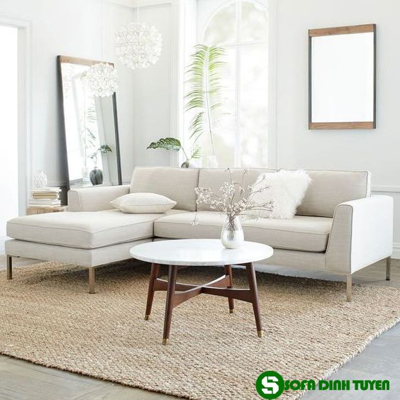 Sofa góc trái đẹp mắt tinh tế cho không gian phòng khách