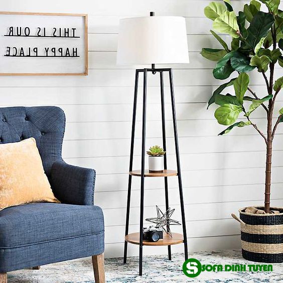 đèn cây góc sofa đẹp mắt