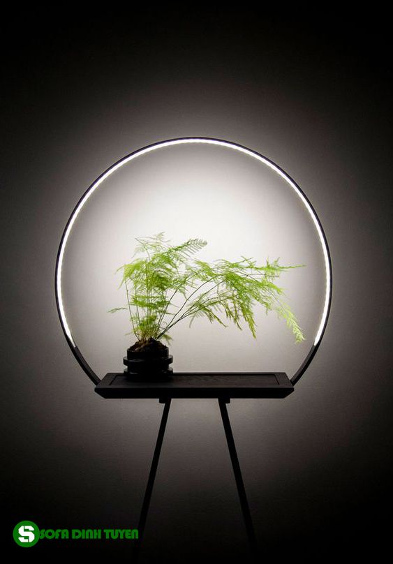 đèn cây sofa cây xanh