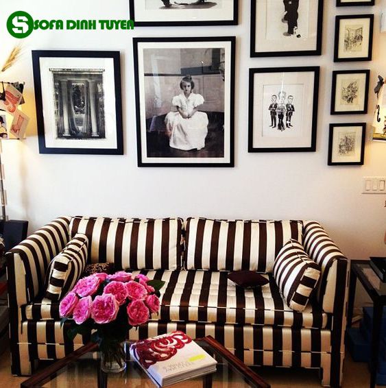 ghế sofa đen trắng sọc ngựa vằn