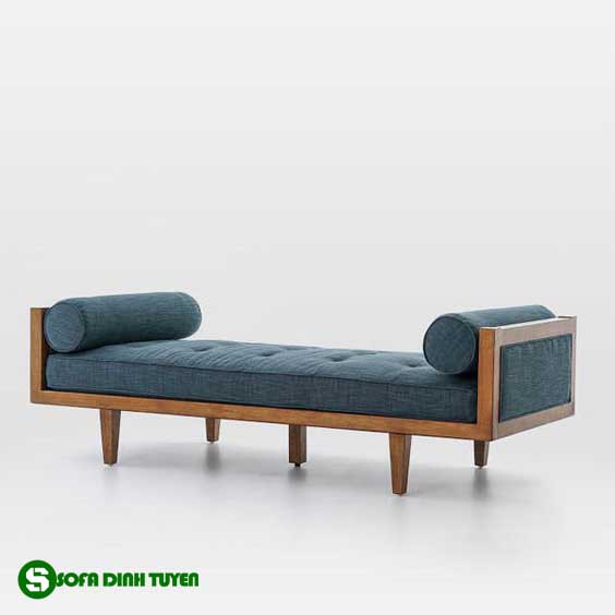 ghế sofa băng dài không tựa khung gỗ