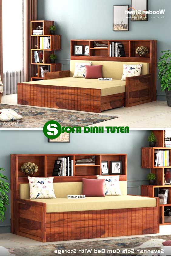 ghế sofa gỗ kéo ra thành giường