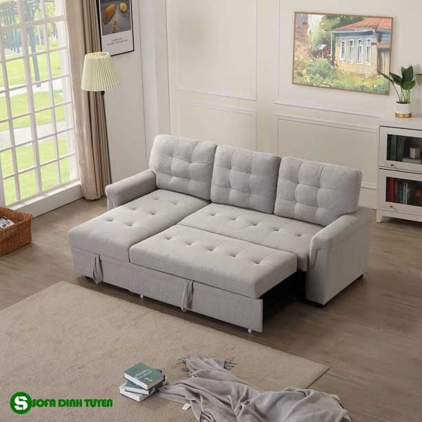 Sofa giường kéo nằm xem tivi màu xám