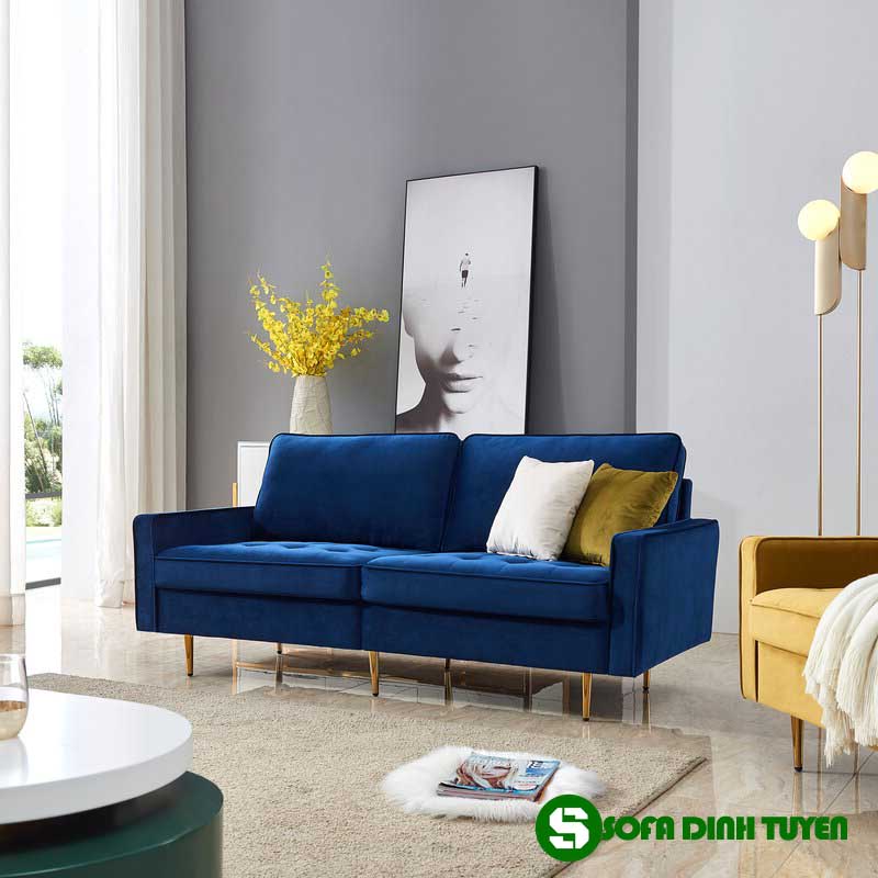 ghế sofa nỉ xanh coban