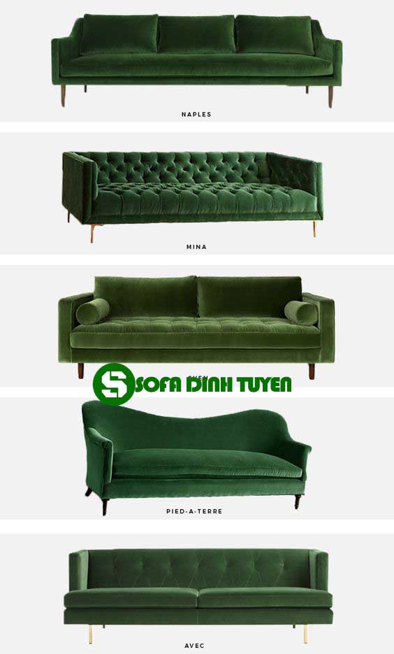 Kích thước sofa nỉ phổ biến
