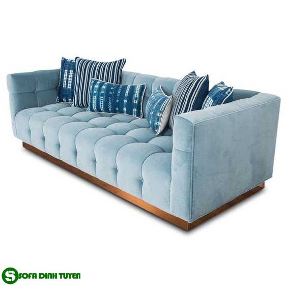 ghế sofa nỉ màu xanh đẹp mắt
