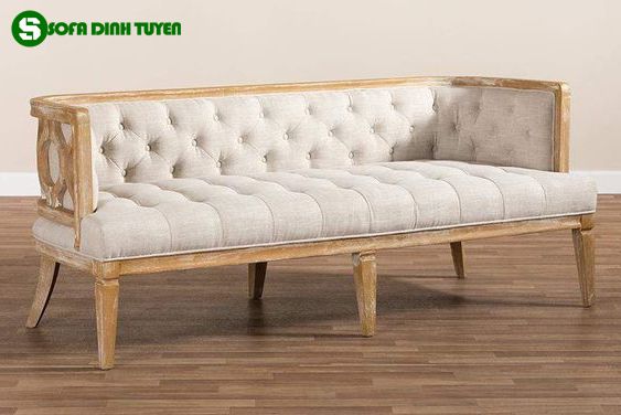 ghế sofa gỗ sồi đệm vải