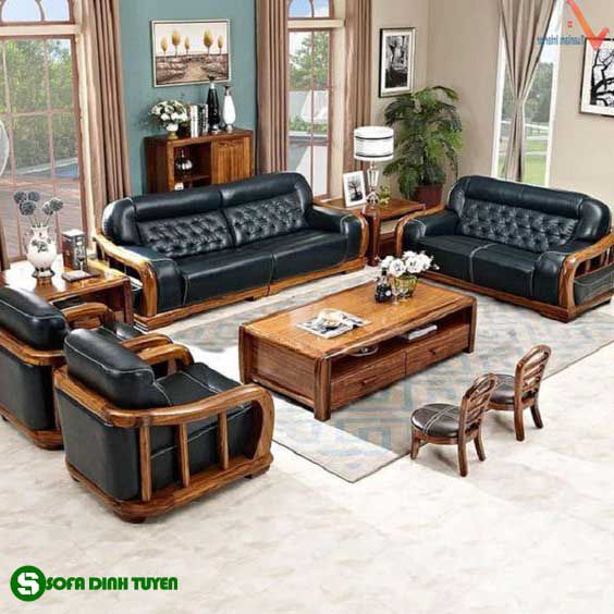 ghế sofa gỗ sồi đẹp mắt