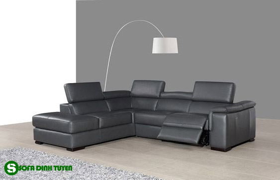 ghế sofa da ghi xám
