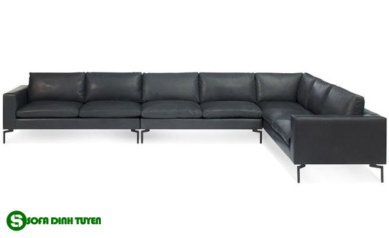 ghế sofa da màu xám đen