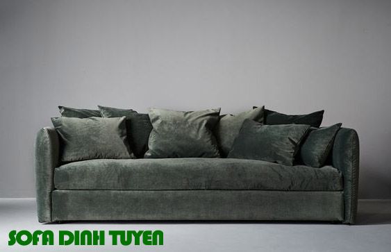 ghế sofa nỉ nhung màu rêu xám