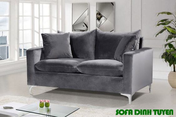 ghế sofa nỉ nhung văng màu xám