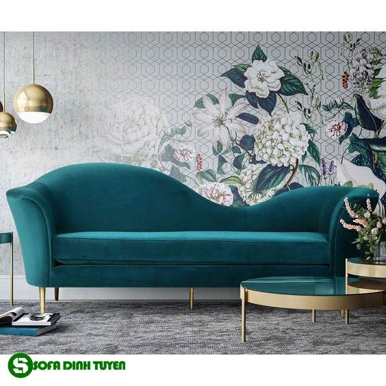 ghế sofa màu xanh cổ vịt relax
