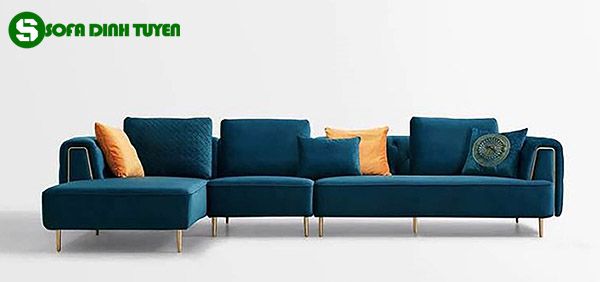 ghế sofa góc xanh cổ vịt dạng góc