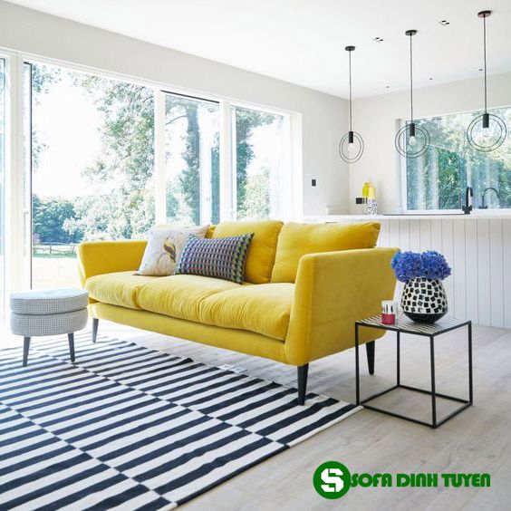 Các mẫu ghế sofa màu vàng đẹp mắt tinh tế cho phòng khách.