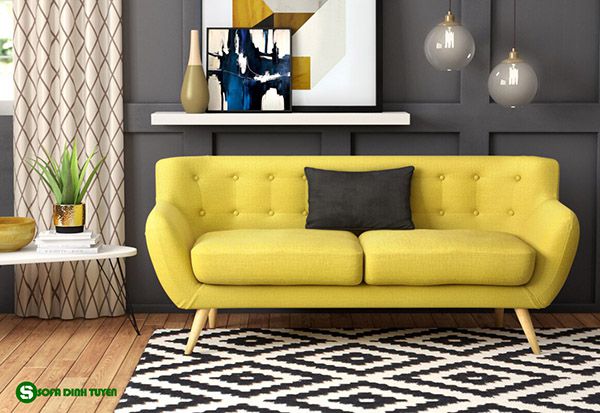 ghế sofa màu vàng chanh