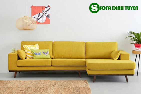 ghế sofa góc màu vàng
