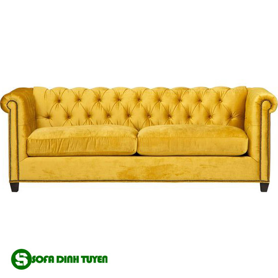 ghế sofa màu vàng chân gỗ