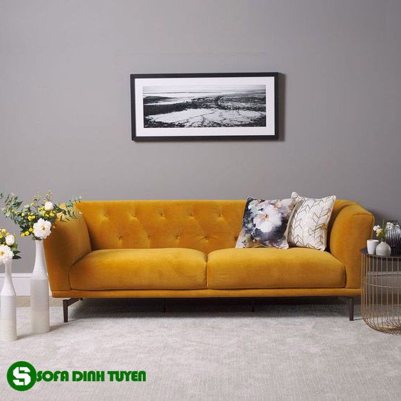 ghế sofa màu vàng sậm 