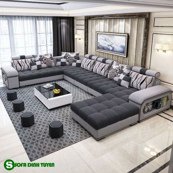 ghế sofa màu ghi xám size lớn