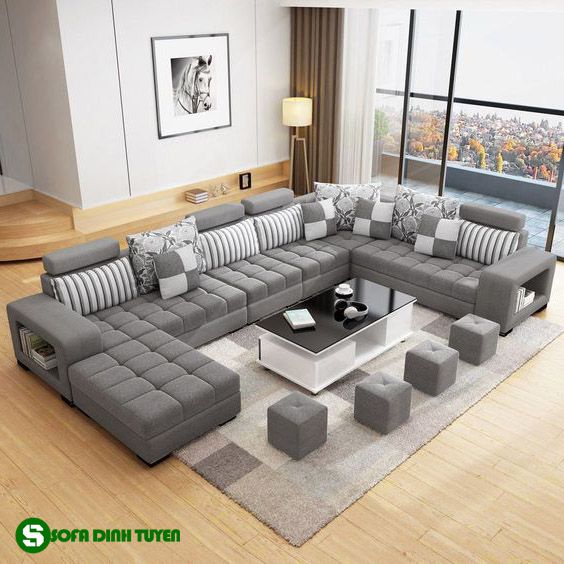 ghế sofa màu ghi xám size lớn