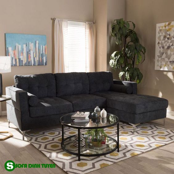 ghế sofa ghi xám đậm dạng góc