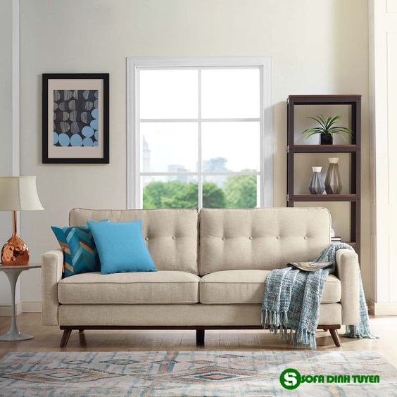 sofa màu be kiểu văng dài