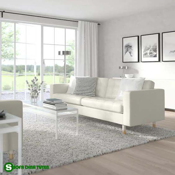 ghế sofa da màu kem đẹp