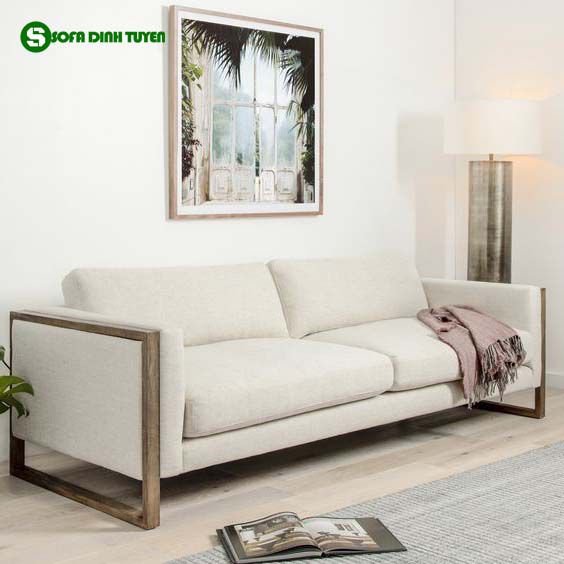 ghế sofa màu kem văng dài