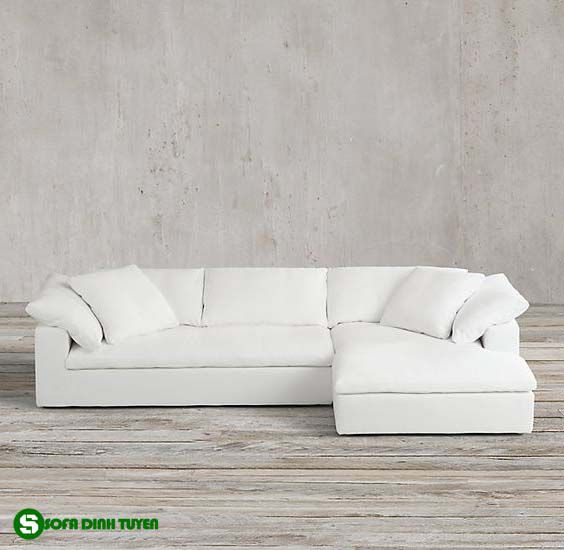 ghế sofa màu kem dạng góc