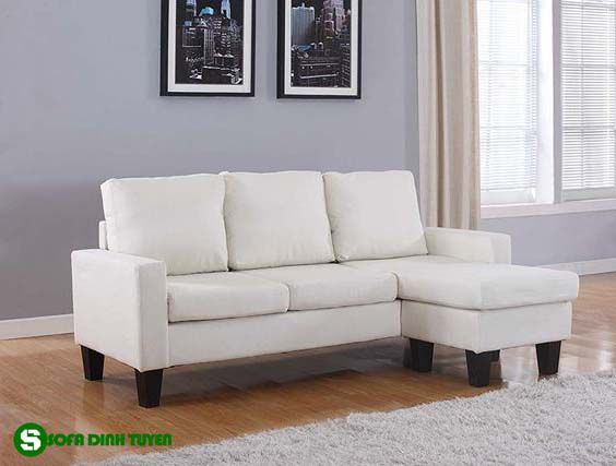 ghế sofa màu kem dạng góc