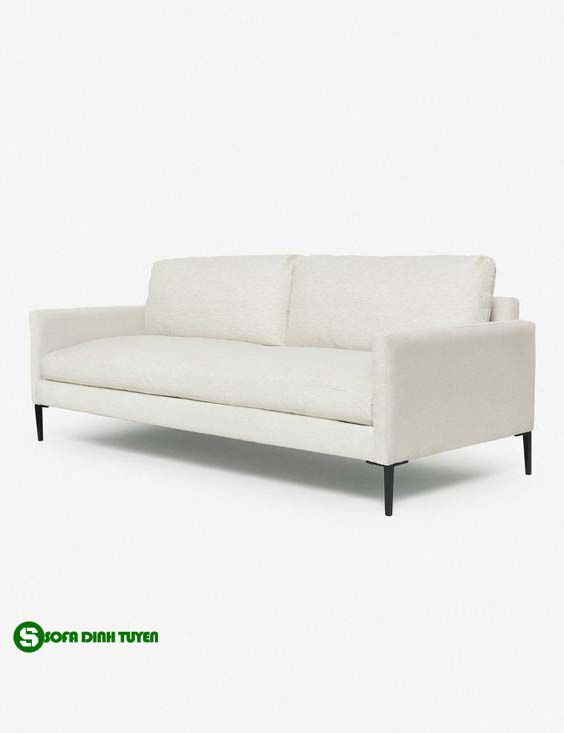 ghế sofa màu kem văng dài chân sắt