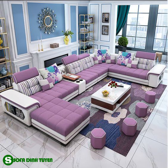 ghế sofa màu tím đẹp đơn giản