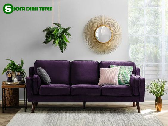 ghế sofa màu tím văng dài 3 chỗ
