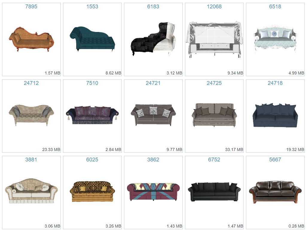 ghế sofa sketchup file download